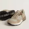 Dad-Star för herr i beige mesh och mocka med silverfärgad läderstjärna