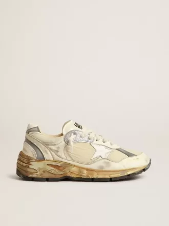 Dad-Star för herr i beige nappa och nylon med vit läderstjärna