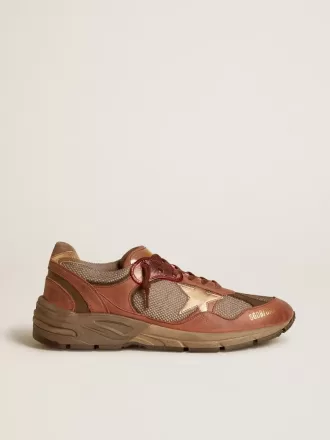 Dad-Star för herr i nubuck med guldfärgad läderstjärna och hälflik i mocka