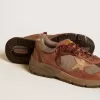 Dad-Star för herr i nubuck med guldfärgad läderstjärna och hälflik i mocka