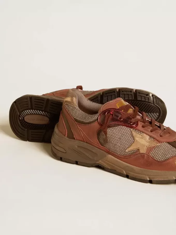 Dad-Star för herr i nubuck med guldfärgad läderstjärna och hälflik i mocka