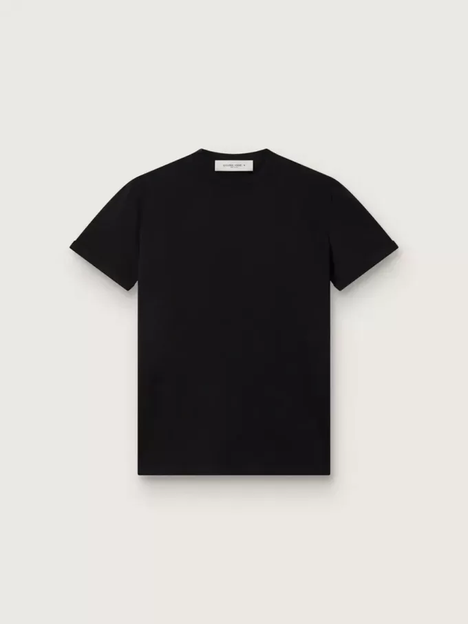 Dam-T-shirt i regular fit med slitna detaljer i svart