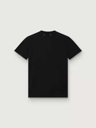 Dam-T-shirt i regular fit med slitna detaljer i svart