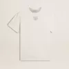 Dam-T-shirt i sliten vit bomull med svart text