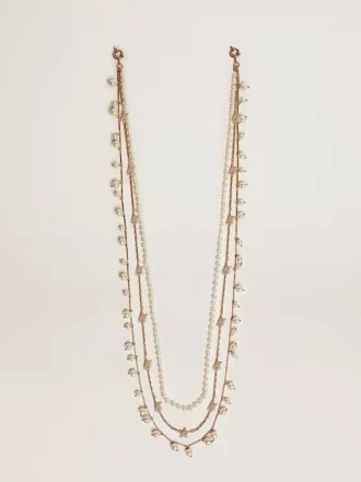 Damhalsband med tre antikguldfärgade Heritage-kedjor Damhalsband med tre antikguldfärgade Heritage-kedjor