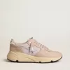 Damskor Running Sole i mesh och nubuck med silvermetallisk läderstjärna