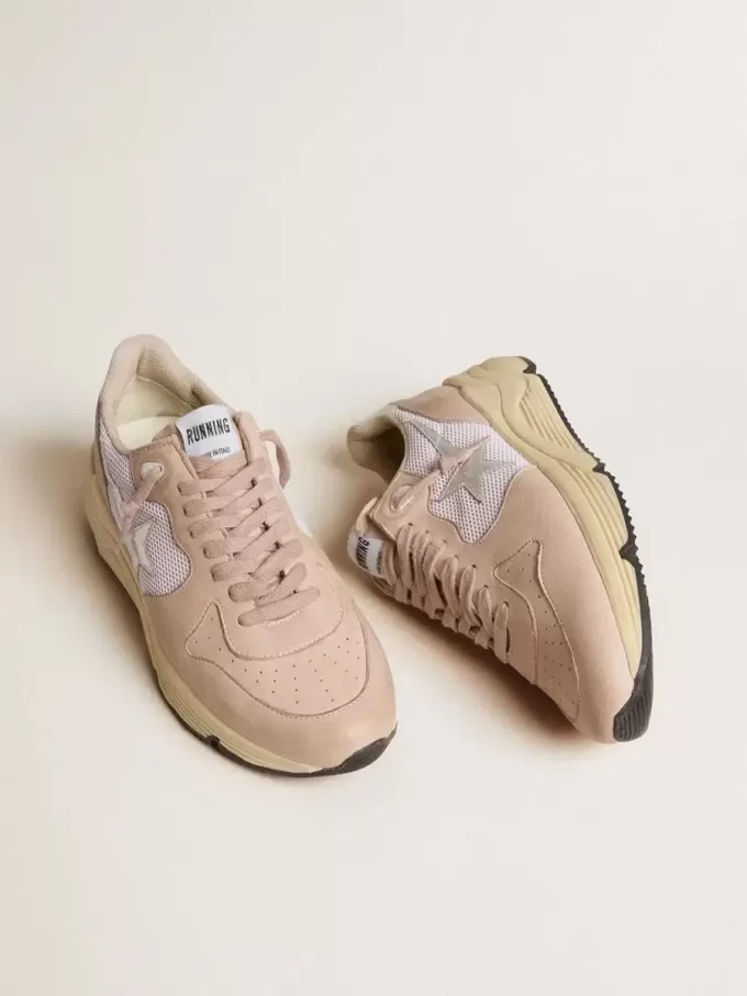 Damskor Running Sole i mesh och nubuck med silvermetallisk läderstjärna