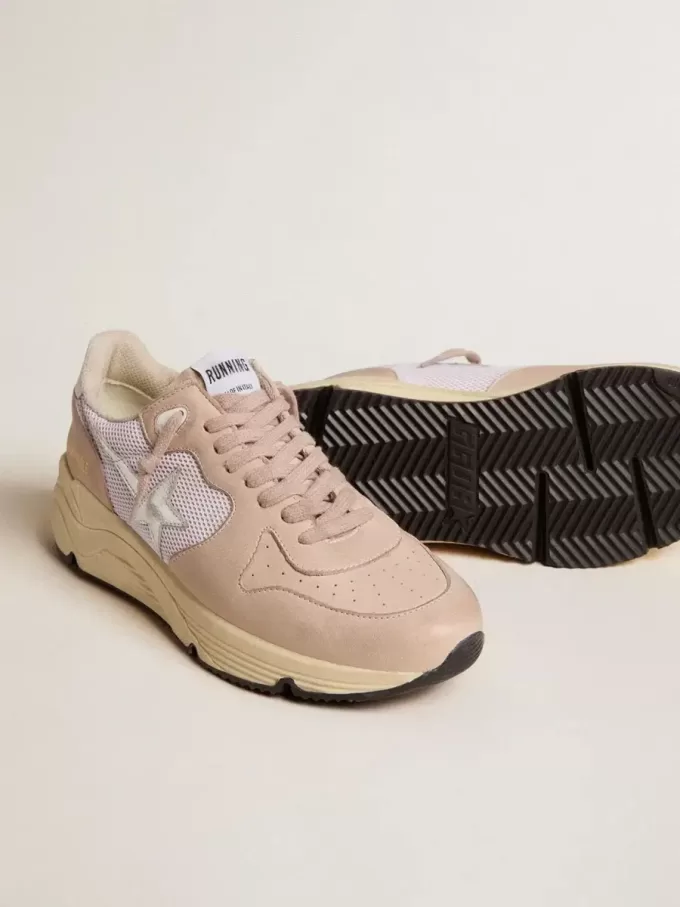 Damskor Running Sole i mesh och nubuck med silvermetallisk läderstjärna