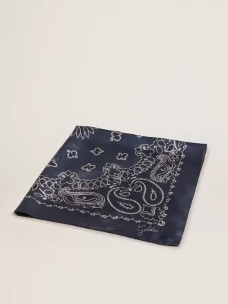 Denimblå Golden Collection-halsduk med paisleymönster