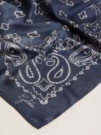 Denimblå Golden Collection-halsduk med paisleymönster