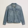 Denimjacka för herr med medium tvätt