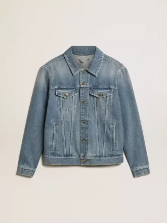 Denimjacka för herr med medium tvätt