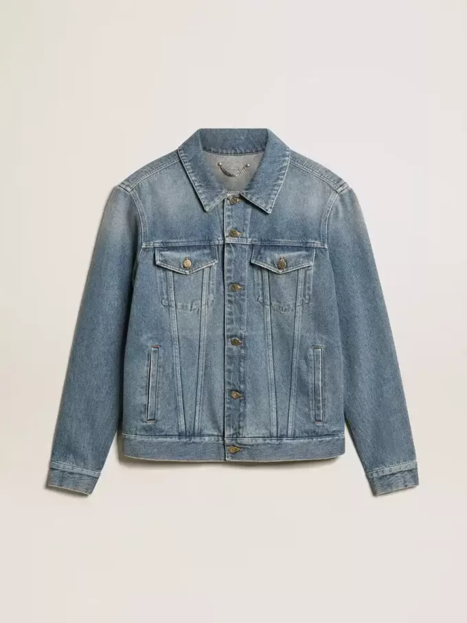 Denimjacka för herr med medium tvätt