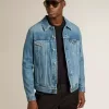 Denimjacka för herr med medium tvätt