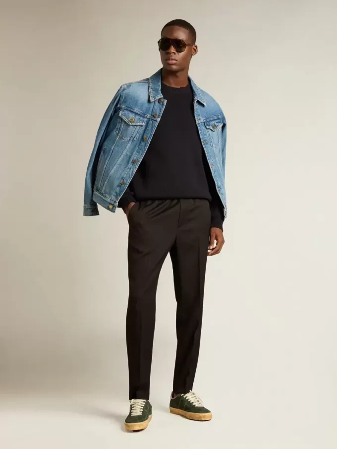 Denimjacka för herr med medium tvätt