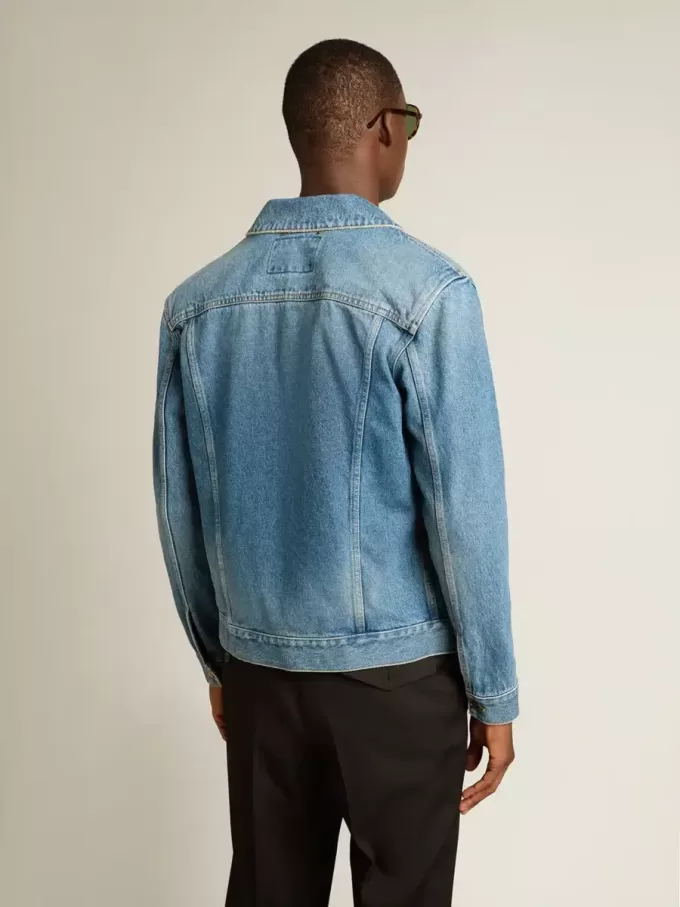 Denimjacka för herr med medium tvätt