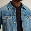 Denimjacka för herr med medium tvätt