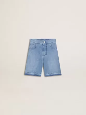Denimshorts för barn med broderi på baksidan