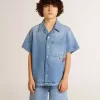 Denimshorts för barn med broderi på baksidan Denimshorts för barn med broderi på baksidan