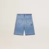 Denimshorts för barn med broderi på baksidan Denimshorts för barn med broderi på baksidan