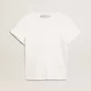 Distressed regular-fit dam-T-shirt i vitt Distressed regular-fit dam-T-shirt i vitt