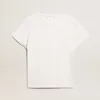 Distressed regular-fit dam-T-shirt i vitt Distressed regular-fit dam-T-shirt i vitt