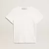Distressed slim-fit dam-T-shirt i vitt