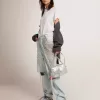 Distressed slim-fit dam-T-shirt i vitt