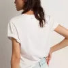 Distressed slim-fit dam-T-shirt i vitt
