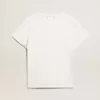 Distressed slim-fit dam-T-shirt i vitt