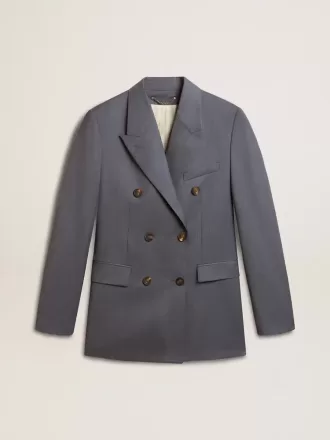 Dubbelknäppt blazer för damer i babyblått Dubbelknäppt blazer för damer i babyblått