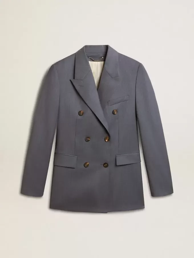 Dubbelknäppt blazer för damer i babyblått Dubbelknäppt blazer för damer i babyblått