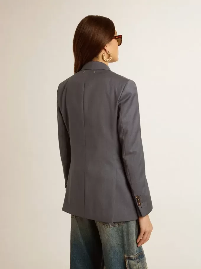 Dubbelknäppt blazer för damer i babyblått Dubbelknäppt blazer för damer i babyblått