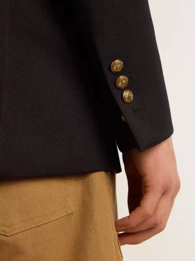 Dubbelknäppt blazer för herr i mörkblått