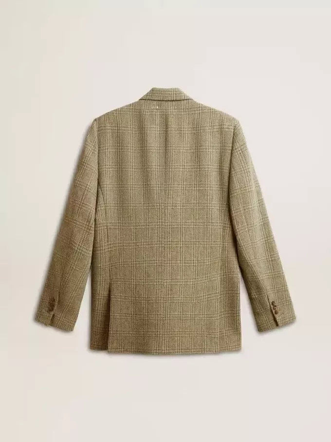 Dubbelknäppt blazer för herr i shetlandsull