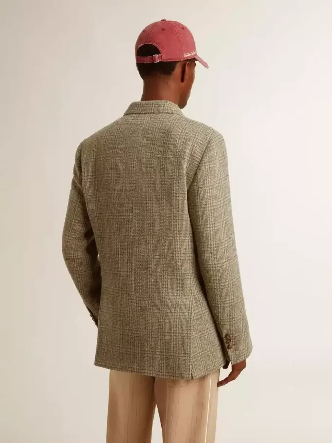 Dubbelknäppt blazer för herr i shetlandsull