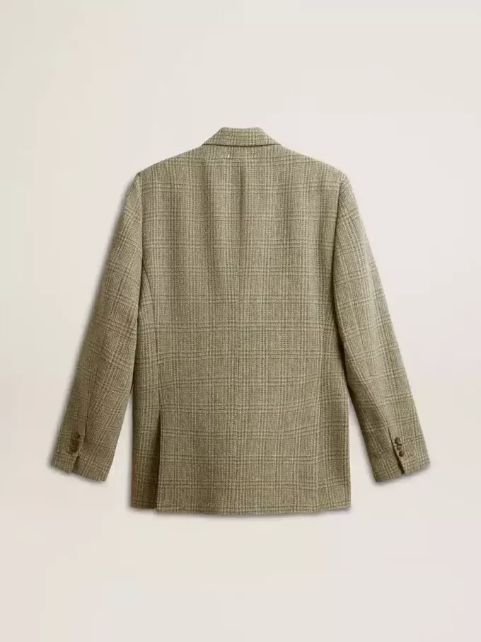 Dubbelknäppt blazer för herr i shetlandsull