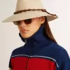 Fedora-hatt i pergamentfärg med läderband
