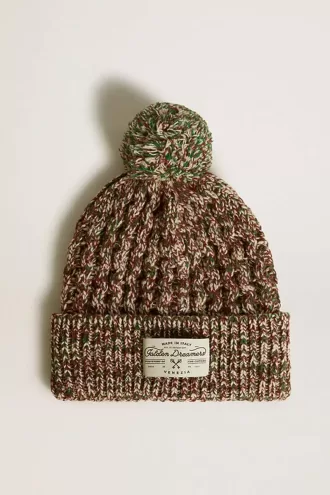 Flerfärgad ullmössa med pompom Flerfärgad ullmössa med pompom
