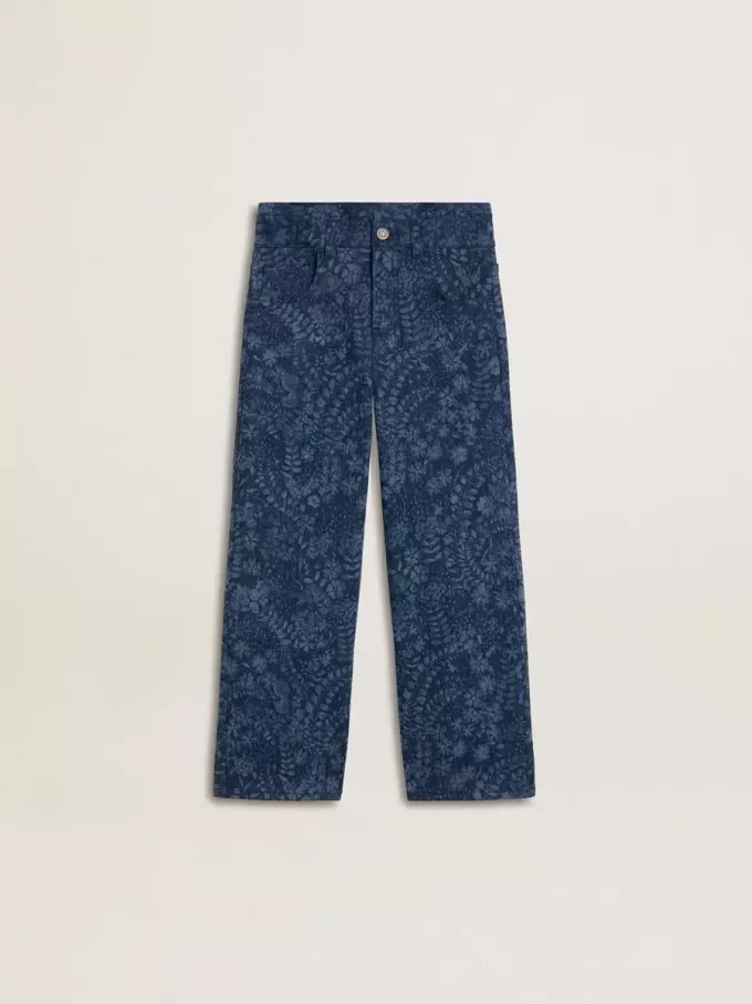 Flickjeans i medium tvätt med tryck