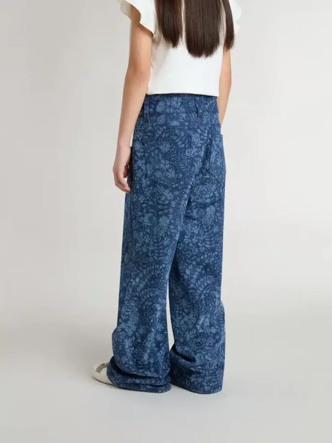 Flickjeans i medium tvätt med tryck