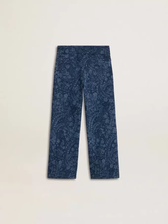 Flickjeans i medium tvätt med tryck