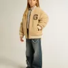 Flickjeans med vida ben i blå denim