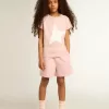 Flickor shorts i rosa med vit stjärna