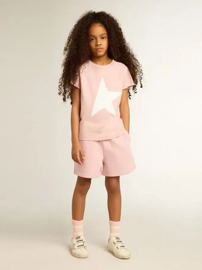 Flickor shorts i rosa med vit stjärna