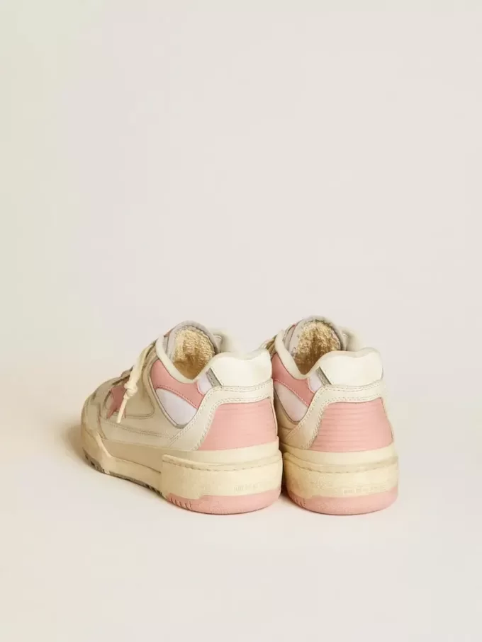 Forty2 för damer med rosa stjärna och vit läderflik på hälen