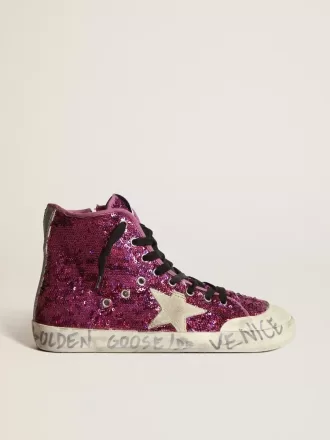 Francy sneakers med paljetter och handskriven text på yttersulan Francy sneakers med paljetter och handskriven text på yttersulan