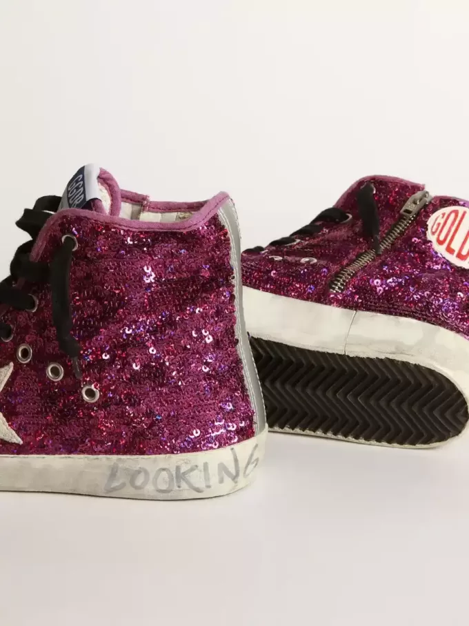 Francy sneakers med paljetter och handskriven text på yttersulan Francy sneakers med paljetter och handskriven text på yttersulan