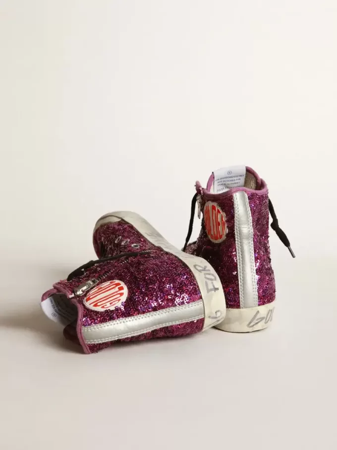 Francy sneakers med paljetter och handskriven text på yttersulan Francy sneakers med paljetter och handskriven text på yttersulan