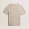 Grå bomullst-shirt för herr med vintage-tryck på framsidan
